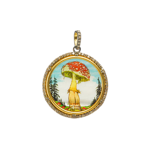 Mushroom Painting Pendant