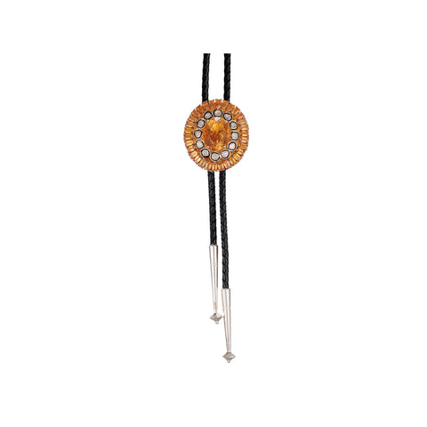 Citrine and Orange Sapphire Bolo Tie