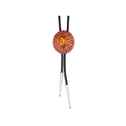Citrine and Red Sapphire Bolo Tie